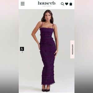 BRAND NEW “HouseofCB” Solana Grape Sequin Pleat Corset Dress